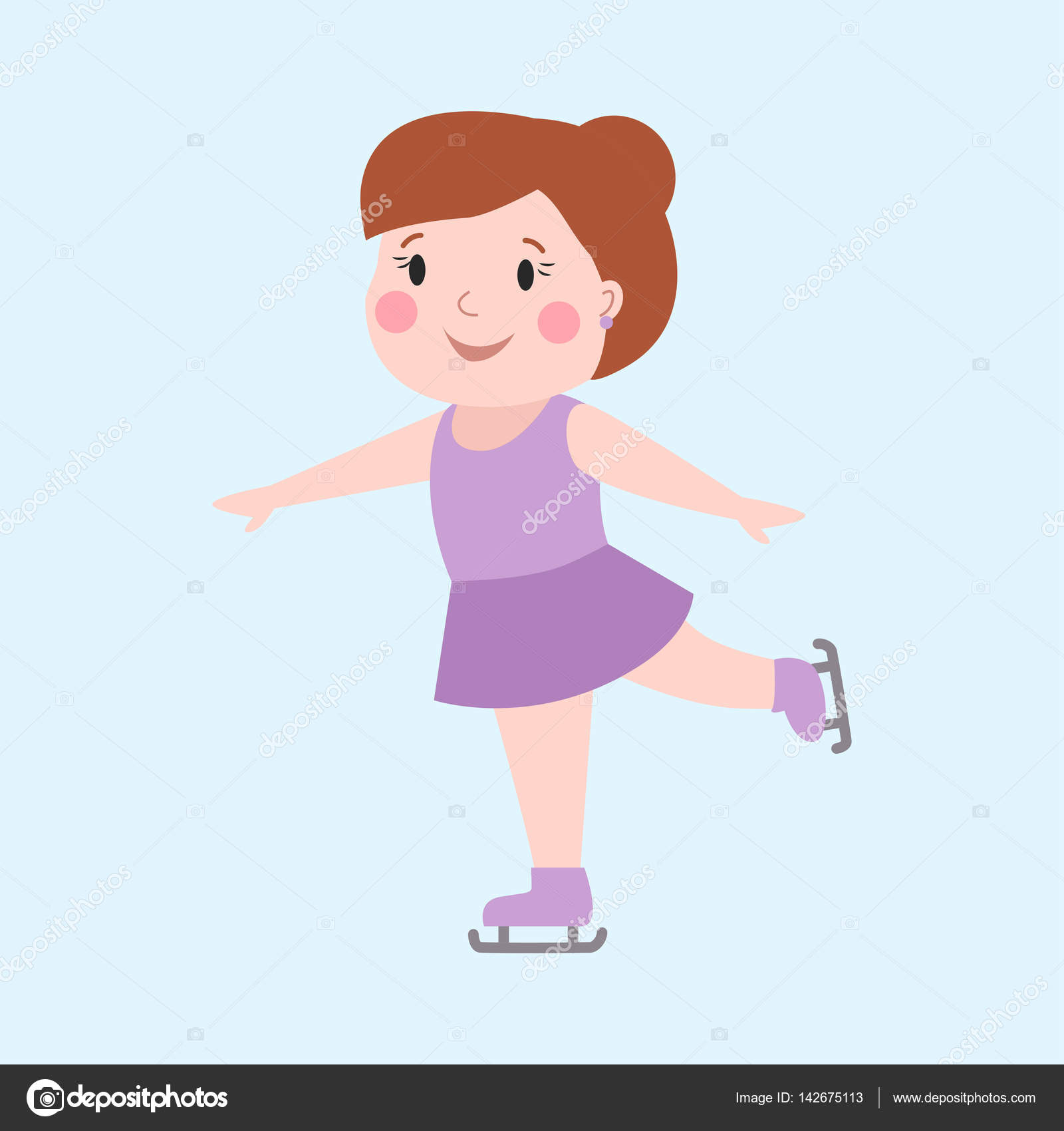 Inverno esporte menina patinação atividade feliz gelo exercício muito  alegre criança pouco ao ar livre no vestido de moda e jovem desenho animado  congelado skate personagem vetor . Vetor de ©VectorShow 142675113, image size:1600x1700