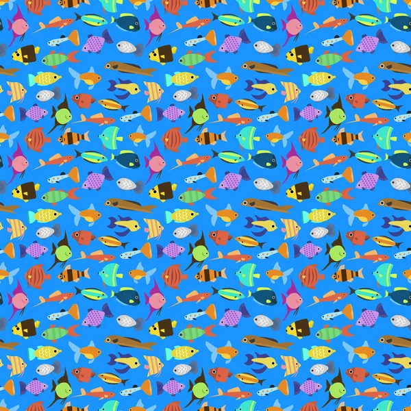 Roztomilý ryb vektorové ilustrace bezešvé pattern — Stockový vektor