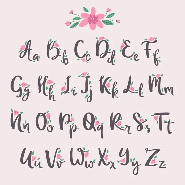 Vektor bunte Blume Schriftart Natur bunte Sommer und Hand