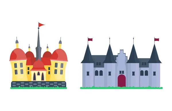 Cartoon castle architecture vector illustration — Stock Vector