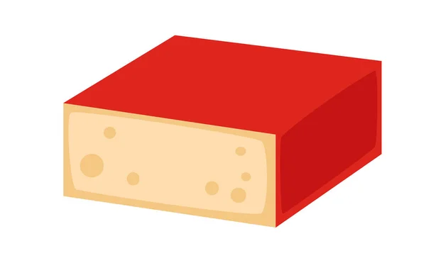 Heerlijke verse kaas verscheidenheid Italiaans diner pictogram vlakke zuivel eten en melk camembert stuk delicatessen gouda maaltijd geïsoleerd vectorillustratie. — Stockvector