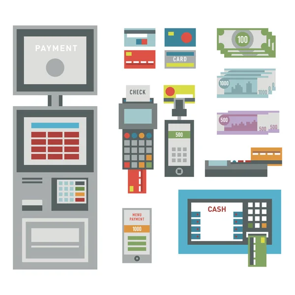 Iconos ATM vector ilustración . — Vector de stock