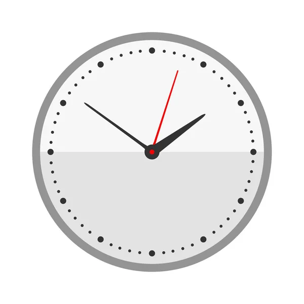 Wand klok cirkel bord met chronometer aanwijzer gereedschap en deadline stopwatch snelheid office timer minuut horloge vector illustratie alarmicoon. — Stockvector