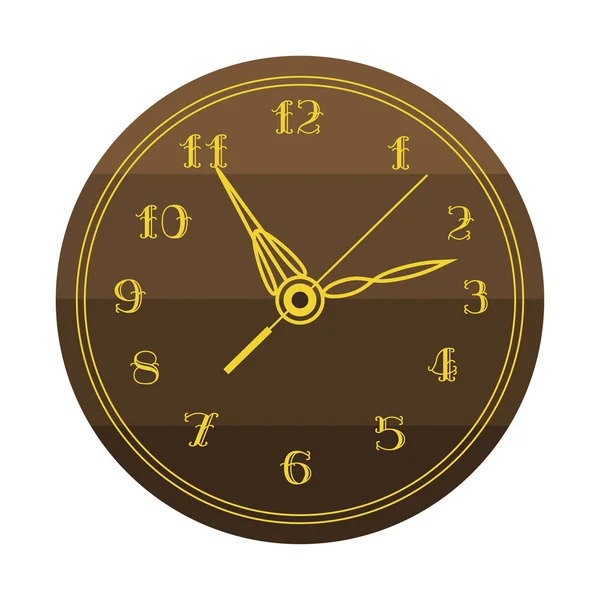 Wand klok cirkel bord met chronometer aanwijzer gereedschap en deadline stopwatch snelheid office timer minuut horloge vector illustratie alarmicoon. — Stockvector