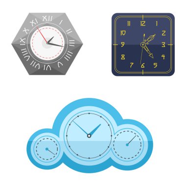 Duvar saati daire işaretiyle Chronometre işaretçi toplama ve son tarih kronometre hız office alarm Zamanlayıcı dakika izle vektör çizim Icons set.