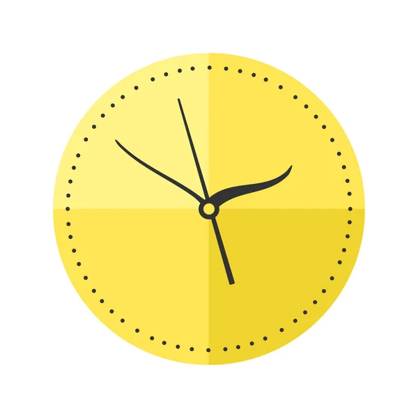 Wand klok cirkel bord met chronometer aanwijzer gereedschap en deadline stopwatch snelheid office timer minuut horloge vector illustratie alarmicoon. — Stockvector