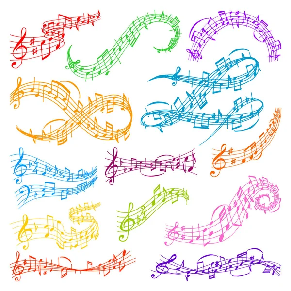Векторні музичні ноти символи мелодії Векторні ілюстрації — стоковий вектор
