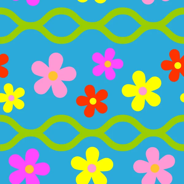 Natuur bloem krans illustratie naadloze patroon achtergrond vector — Stockvector