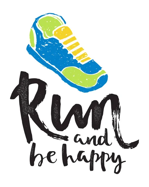 Běh maraton logo jogging emblémy label a fitness trénink sportovec symbol sprint motivace odznak úspěch práce izolované vektorové ilustrace. — Stockový vektor