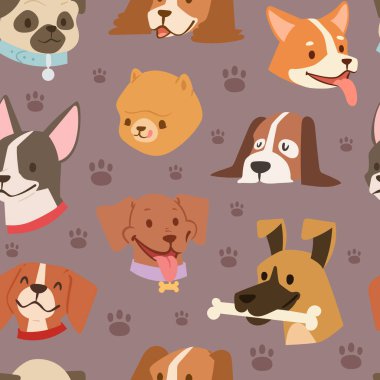 Köpek kafaları Dikişsiz desen arka plan vektör