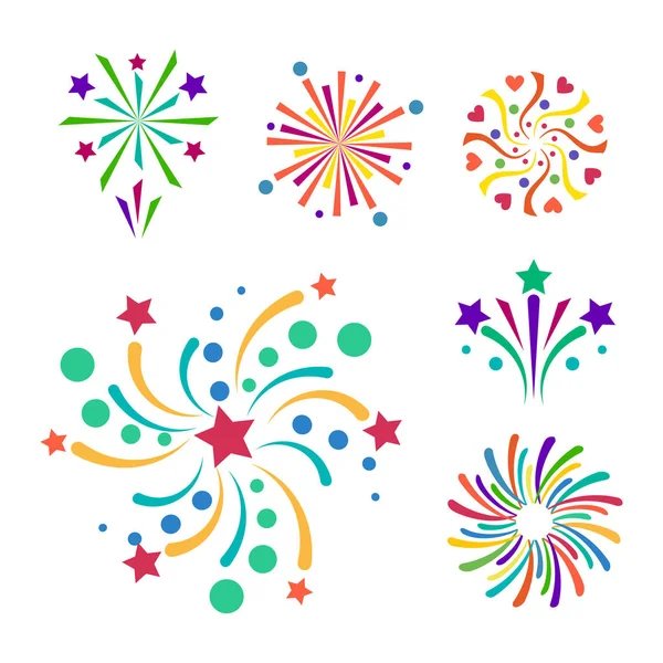Феєрверк Векторна ікона ізольована ілюстрація святкування свята ніч Новий рік Фестиваль вогню вибух світла святкова вечірка весело день народження яскравий — стоковий вектор