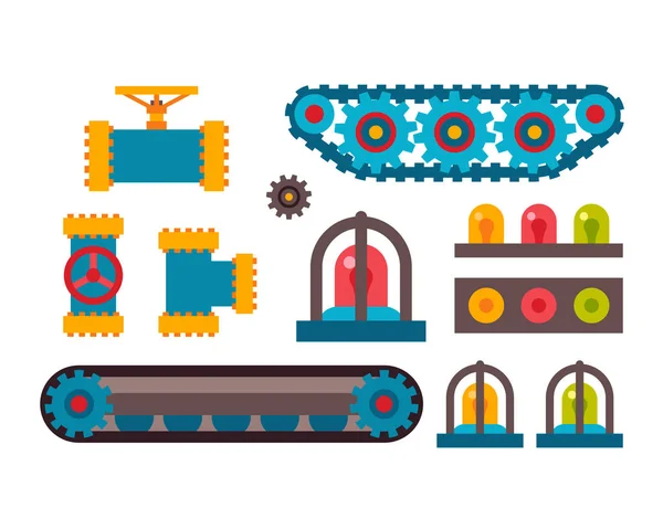 マシン部品別のメカニズムのベクトル図. — ストックベクタ