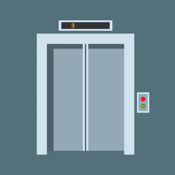 Векторный лифт Входная иллюстрация Входная дверь Домашний дом Дизайн интерьера выхода Архитектурный входной комплект Войти объект передняя деревянная ручка — стоковый вектор