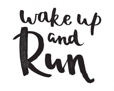 Amblem etiket ve fitness eğitim atlet koşu Maratonu logo sembol sprint motivasyon rozet başarı izole iş vektör çizim çalıştıran.