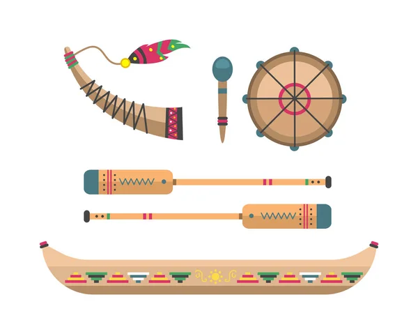 Far west amérindiennes conçu élément traditionnel art concept et ornement culture native plume ethnique tribal pour l’illustration de vecteur de conception. — Image vectorielle