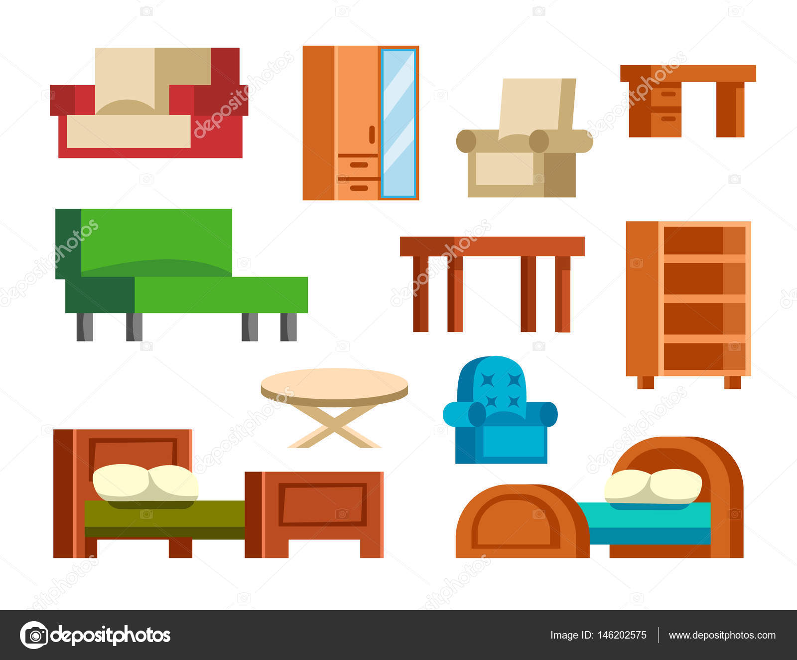 Sofa Isolated Vector Illustration Isolated Furniture