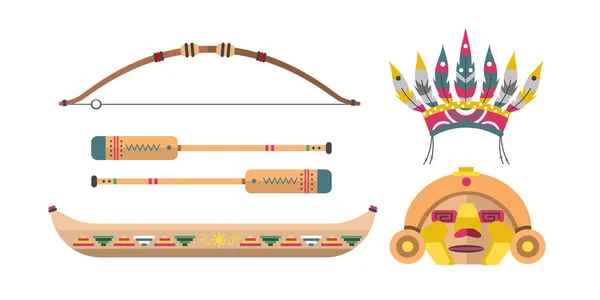Дикий Запад американского индийского дизайна элемент традиционной концепции искусства и родной племенных этнических перьев украшения для дизайна векторной иллюстрации . — стоковый вектор