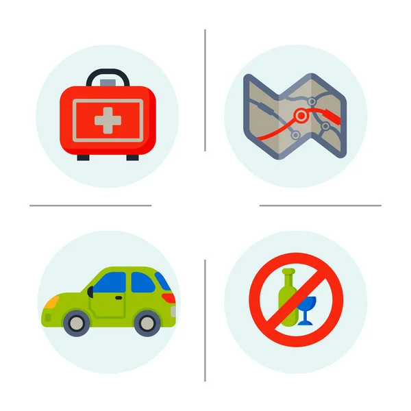 Automatikus szállítási autós ikonok szimbólumok módosítása jármű autó szerelő és szimbólumok berendezések szerviz autó vezető eszközök magas részletes vektoros illusztráció készlet. — Stock Vector