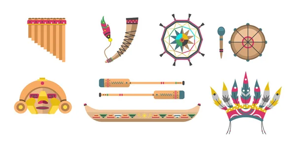 Wild west amerikai indián tervezett elem hagyományos művészeti koncepció és őshonos törzsi etnikai toll kultúra dísz a design vektor illusztráció. — Stock Vector