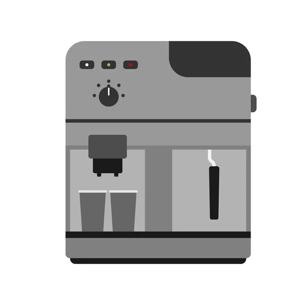 Cafetière cafetière caféine boisson moderne appareil de cuisine petit déjeuner et nourriture équipement inoxydable balances ustensiles de cuisine vecteur illustration . — Image vectorielle