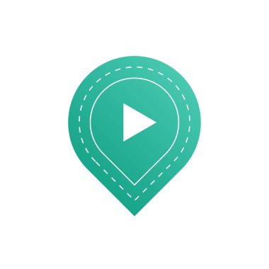 Kullanıcı arabirimi arabirimi mavi düğme oyun medya internet izole Web sitesi online kavramı öğe işareti ve online tüp onaylı oyuncu işareti tıklayın simge vektör çizim.