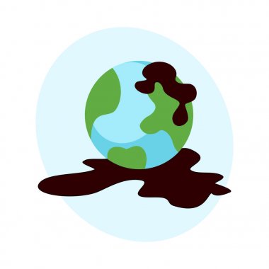 Ekolojik sorunları çevre petrol kirliliği su toprak hava ormansızlaşma imha fabrikaları fabrikaları orman koruma vektör çizim.