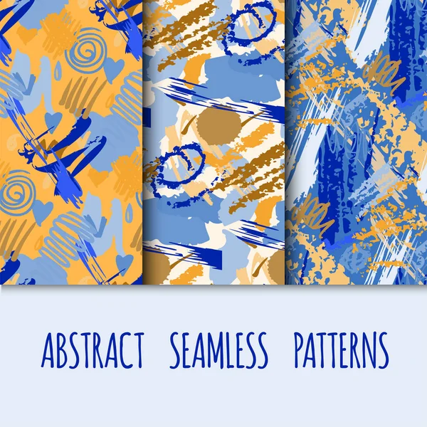 Kreativa universal olika handritad sömlösa mönster oändliga textur abstrakt fyller ytan och färgglada geometriska ornament vektor illustration. — Stock vektor