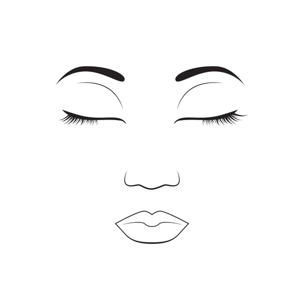 Girl emotion face sleep cartoon vector illustration and woman emoji icon cute symbol character human expression black silhouette female avatar tongue feeling. — Stock Vector