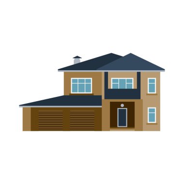 Bina mimari ev İnşaat Emlak Konut Emlak çatı daire konut yazlık ev ön görünüm vektör çizim