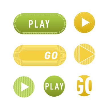 Kullanıcı arabirimi arabirimi düğme oyun medya internet izole Web sitesi online kavramı öğe işareti ve online tüp onaylı oyuncu işareti tıklayın simge vektör çizim.