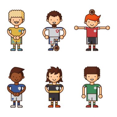 Ulusal Euro Cup futbol futbol takımları vektör çizim ve oyun oyuncu Kaptan konusunda lider olan tek tip spor izole men karakterleri.