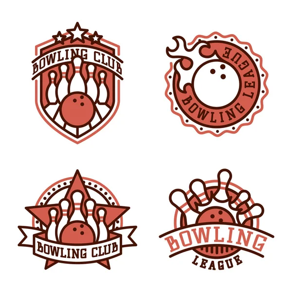 Vector bowling emblème et élément de conception logo modèle badge article conception pour les équipes de la ligue sportive succès équipement champion illustration . — Image vectorielle