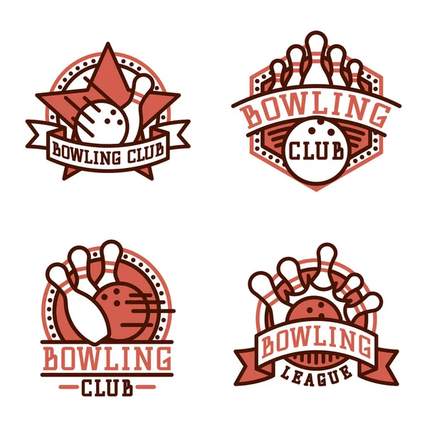 Vector bowling emblème et élément de conception logo modèle badge article conception pour les équipes de la ligue sportive succès équipement champion illustration . — Image vectorielle