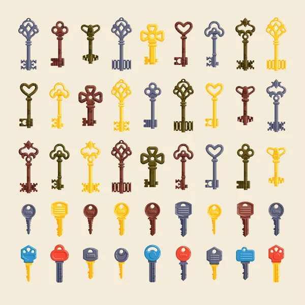 Vintage sleutels naadloze patroon vector. — Stockvector