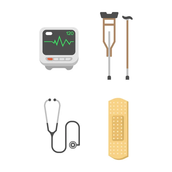 Medical icons set care ambulance hospital emergency human pharmacy vector illustration. — Stock Vector