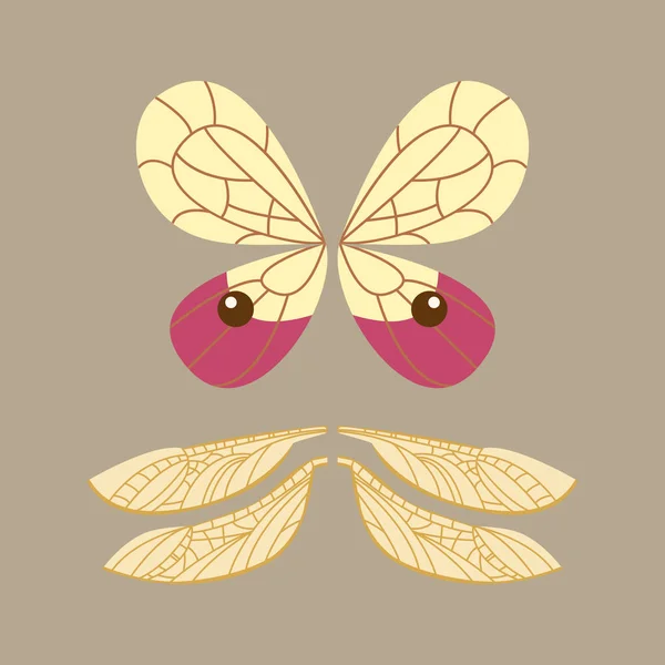 Alas aislado animal pluma piñón mariposa libertad vuelo y halcón natural vida paz diseño vuelo elemento águila alada lado forma vector ilustración . — Vector de stock