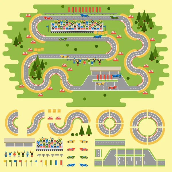 Race track kurva väg — Stock vektor