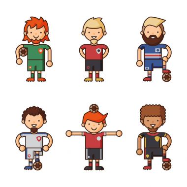 Ulusal Euro Cup futbol futbol takımları vektör çizim ve oyun oyuncu Kaptan konusunda lider olan tek tip spor izole men karakterleri.