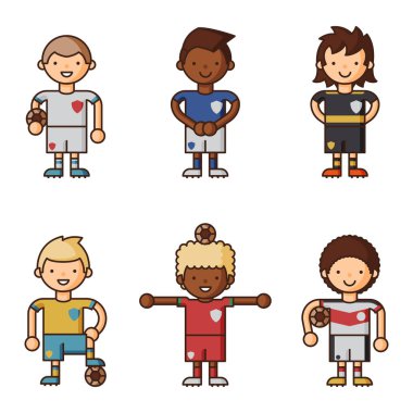 Ulusal Euro Cup futbol futbol takımları vektör çizim ve oyun oyuncu Kaptan konusunda lider olan tek tip spor izole men karakterleri.