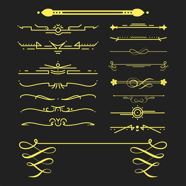 ベクトルの仕切り篆書ヴィンテージ境界線フレーム デザイン装飾的なイラスト集. — ストックベクタ