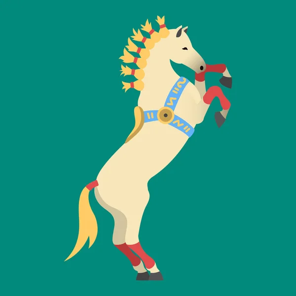 Moda circo cavalo garanhão isolado raça cor equestre personagem animal vetor ilustração . — Vetor de Stock
