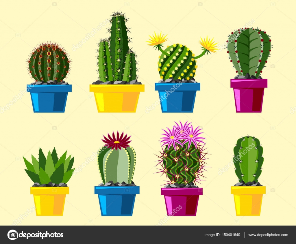 conjunto de cactos em estilo de linha mono na moda - art déco. pode ser  usado como selo, cartão postal ou impressão. ilustração vetorial esboçada  de cactos. flores do deserto sem vasos.