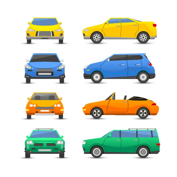 Flache Auto Fahrzeugtyp Design Zeichen Technologie Stil Vektor generische klassische Geschäft Illustration isoliert. — Stockvektor
