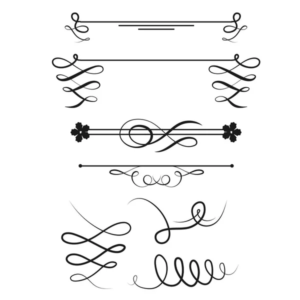 Coleção de divisores de vetor estilo caligráfico vintage border frame design ilustração decorativa . — Vetor de Stock