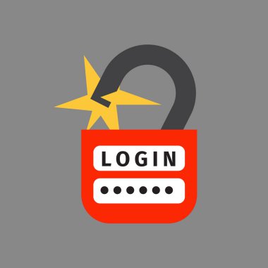 Kilit simgesi güvenlik koruma güvenlik parola işaret gizlilik öğesi ve erişim açık vektör şekil.