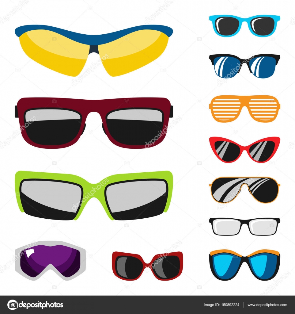 Hvor Forvirrede minus Fashion sæt solbriller tilbehør solbriller plastik ramme moderne briller  vektor illustration . Stock Vector by ©VectorShow 150892224