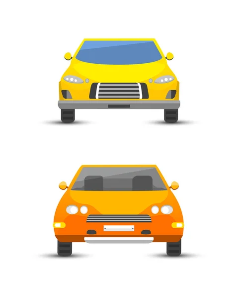 黄色の平たい車車両型デザイン スタイル ベクトル一般的な古典的なビジネス イラスト分離. — ストックベクタ