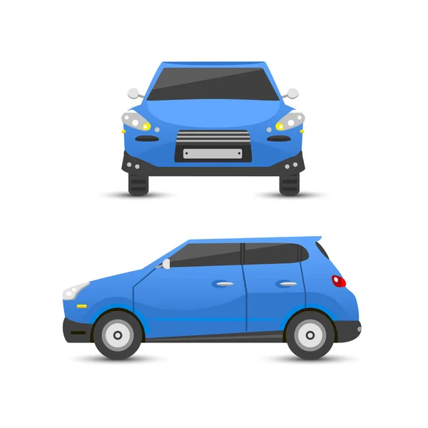 Plana azul carro veículo tipo design sinal estilo vetor genérico clássico negócio ilustração isolado . — Vetor de Stock