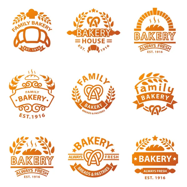 Bäckerei Gold Abzeichen Symbol Mode modernen Stil Weizen Vektor Retro Lebensmittel-Etikett Design-Element isoliert. — Stockvektor