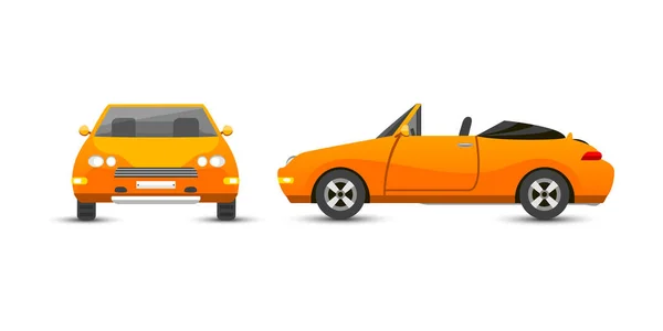 Carro amarelo plano veículo tipo design estilo vetor genérico clássico negócio ilustração isolado . — Vetor de Stock